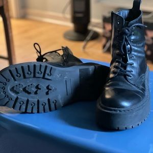 Leather black Combat boot